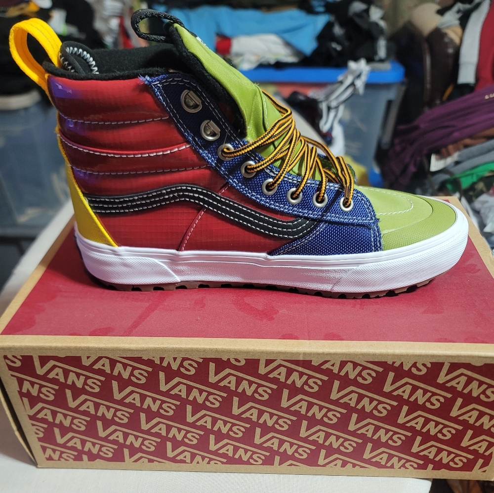 Vans Green and Blue Canvas Sneakers